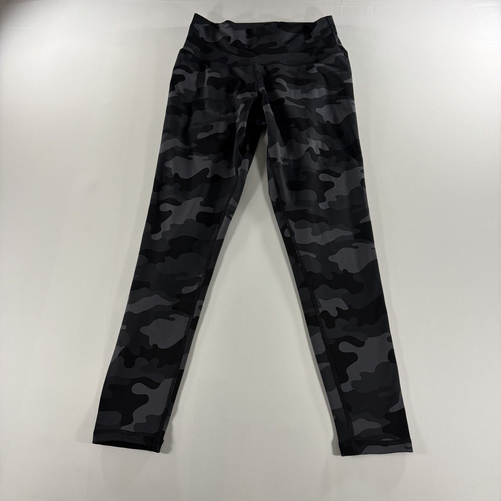 Champion Soft Touch Eco Leggings Womens M Black Gray Camo High Rise 7/8